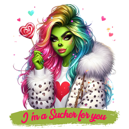 Bügelbild Grinch Frau I´m a Sucker for you