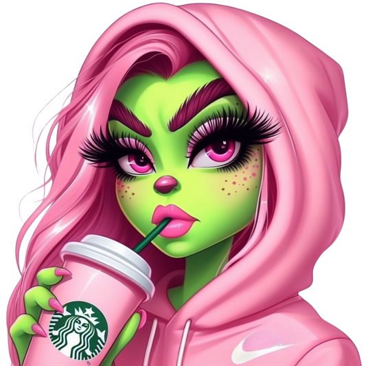 Bügelbild Grinch Gril Pink