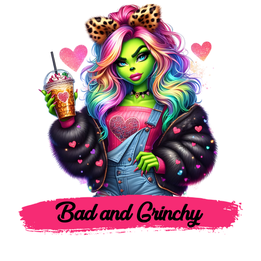 Bügelbild Grinch Frau