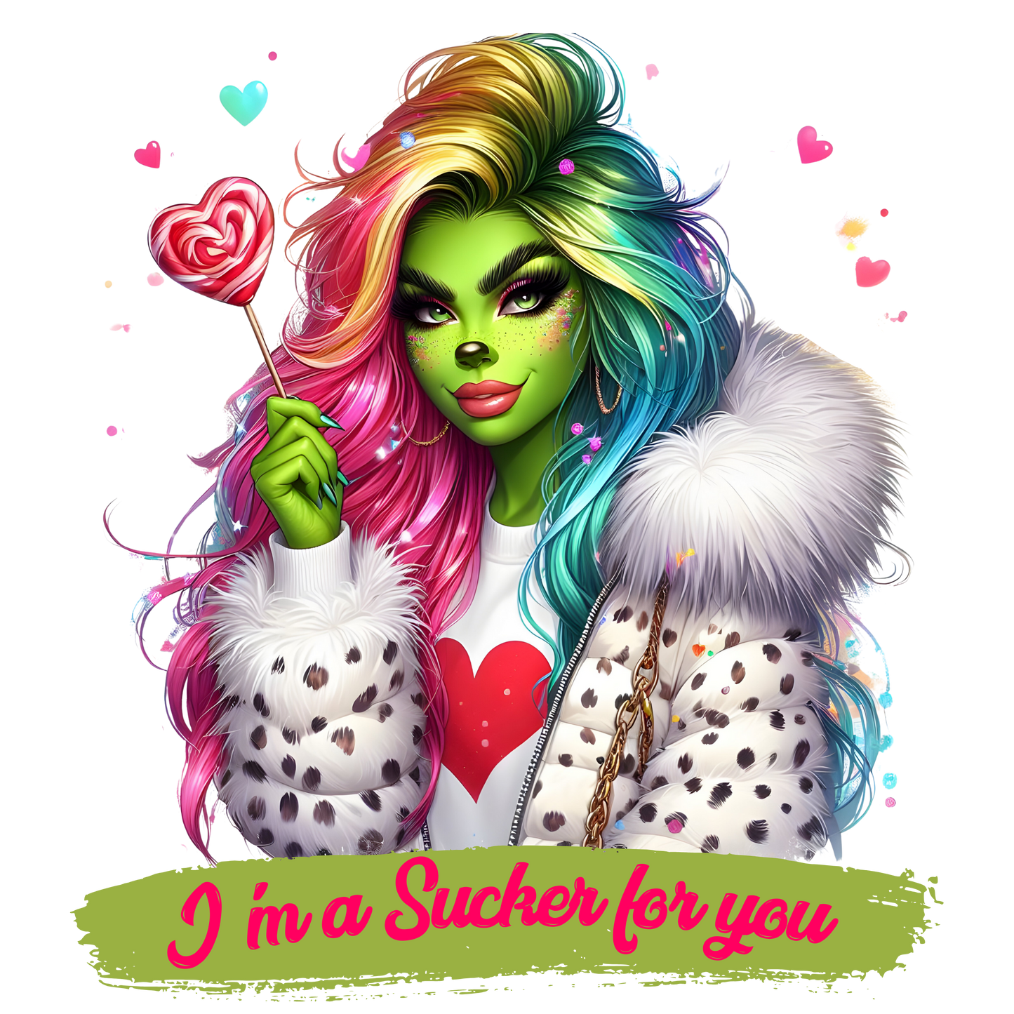 Bügelbild Grinch Frau I´m a Sucker for you