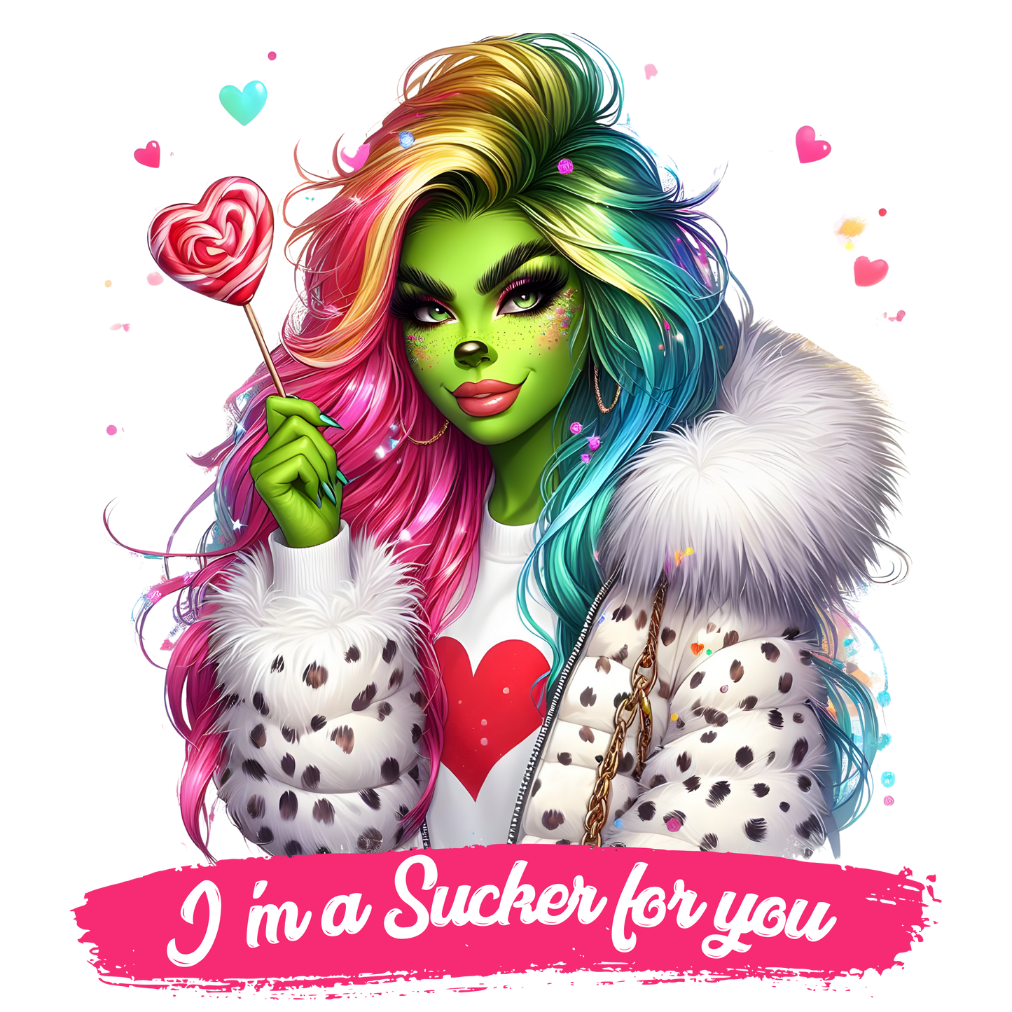 Bügelbild Grinch Frau I´m a Sucker for you